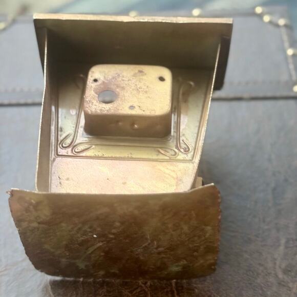 Vintage Reclaimed Metal Folk Art Sculpture – Desk Scene with Hat-Wearing Figure - Picture 4 of 4